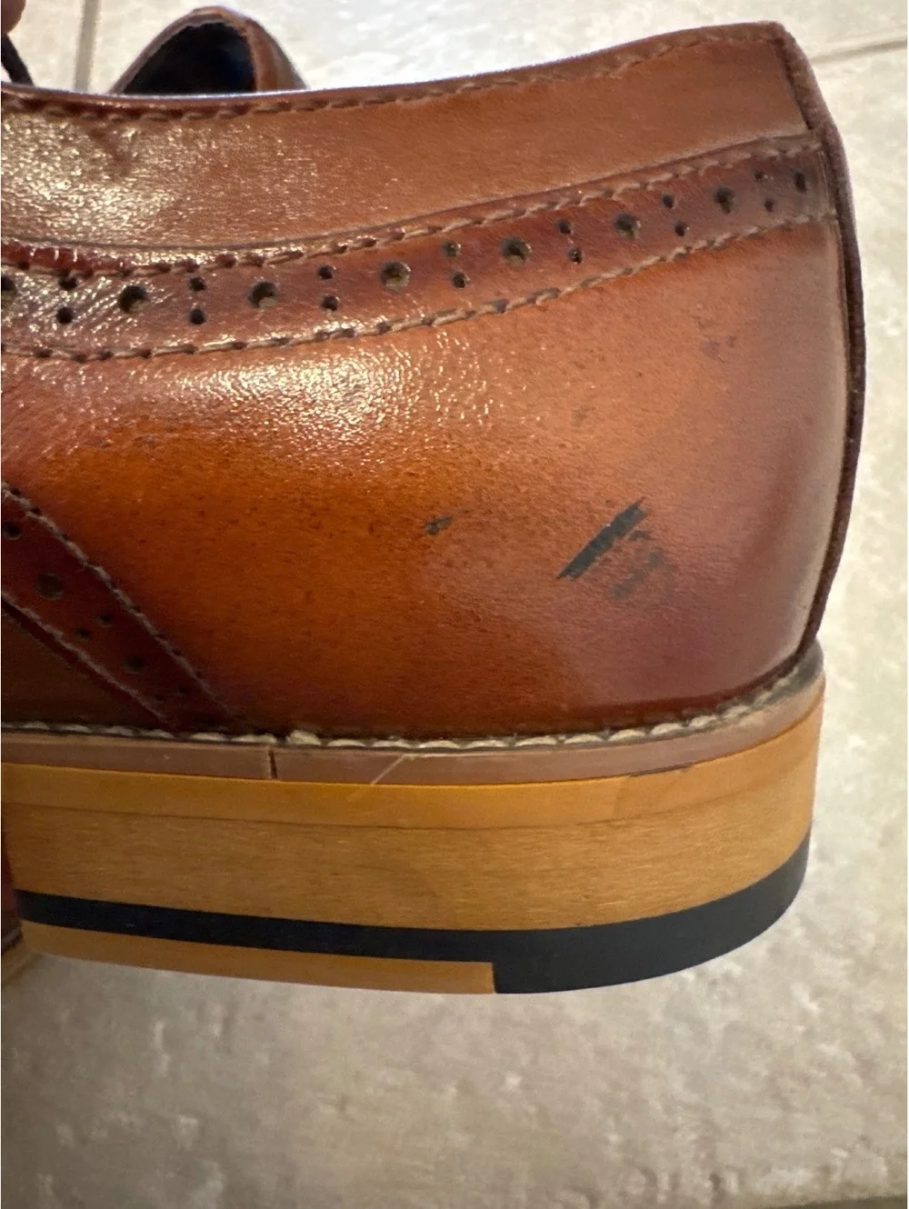 Stacy Adams Dickinson Cognac Oxford Dress Shoes 9.5